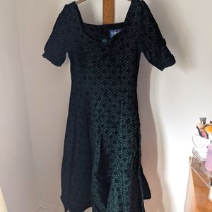 NWT Collectif Forest Green and Black Velvet Party Dress